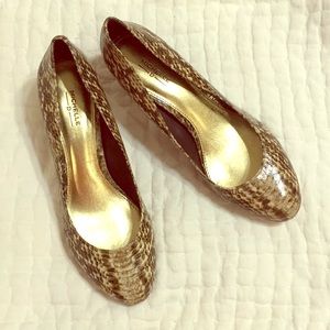 EUC Michelle D Snake Printed Leather Heels…